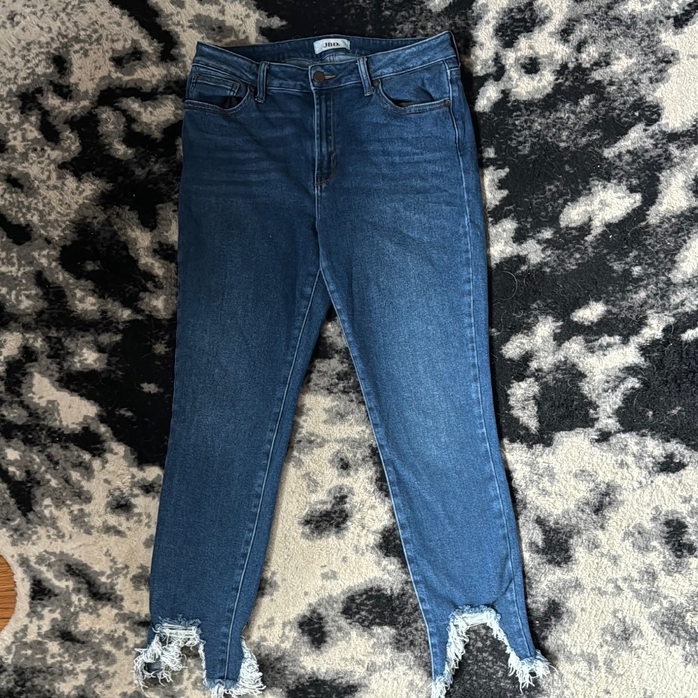 JBD (“Just Black Denim”) Frayed Ankle Jean
